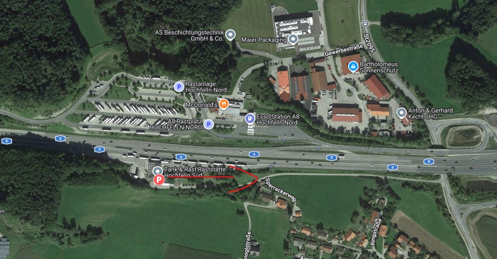 Reifenwechsel 315/60 R22.5 auf Neureifen wegen unbrauchbarem Reserverad an der A8 bei Bergen